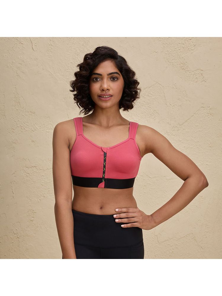 Nykd By Nykaa Full Coverage Front Open High Impact Posture Correcting Sports Bra NYK907 Coral