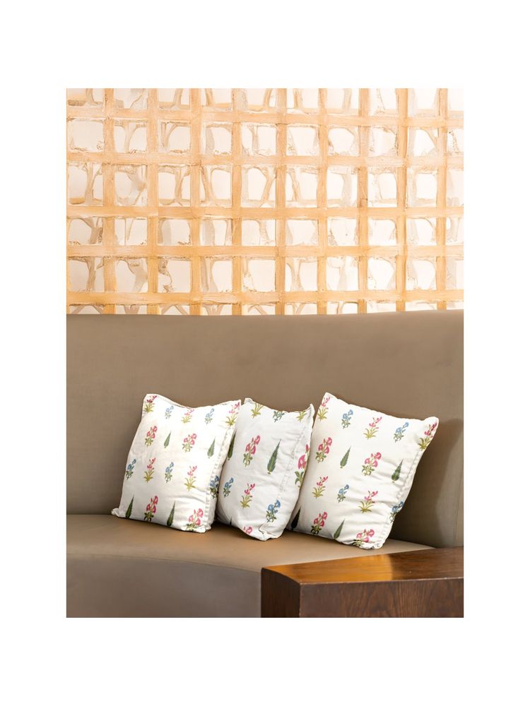 Urban Space Cotton Cushion Covers (16 X 16 Inches), (Set Of 3) - High Garden Pink-image-23