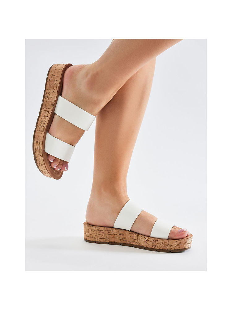 IRUSSH White Cork Wedge Sandals-picture-49