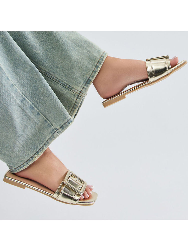IRUSSH Gold Metallic Magic Flats-image-47