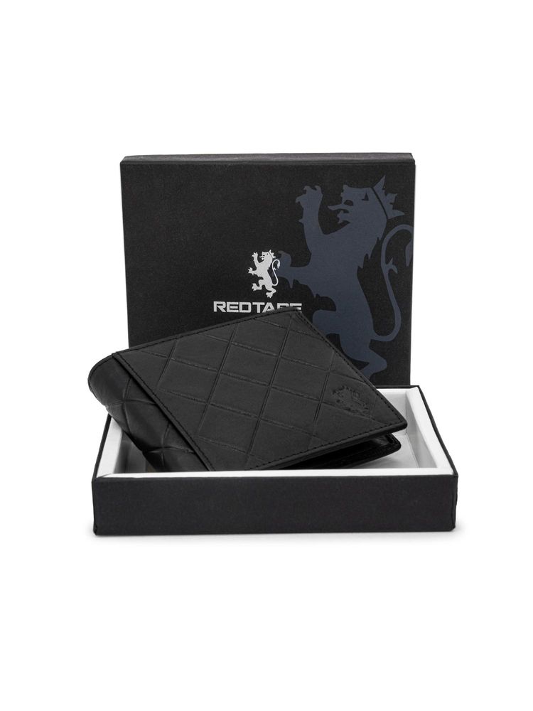 Red Tape Genuine Leather RFID Black Wallet-picture-25