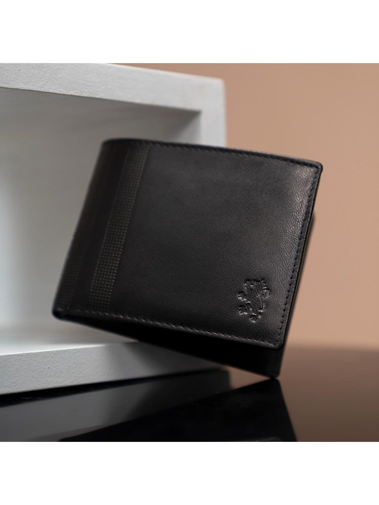 Red Tape Genuine Leather RFID Black Wallet-picture-14