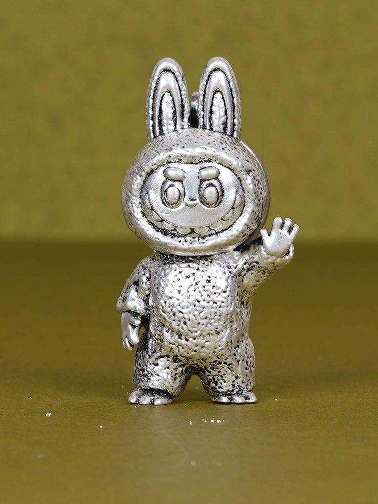 SABERA Elegant Labubu Silver-Plated 3D Keychain-picture-13