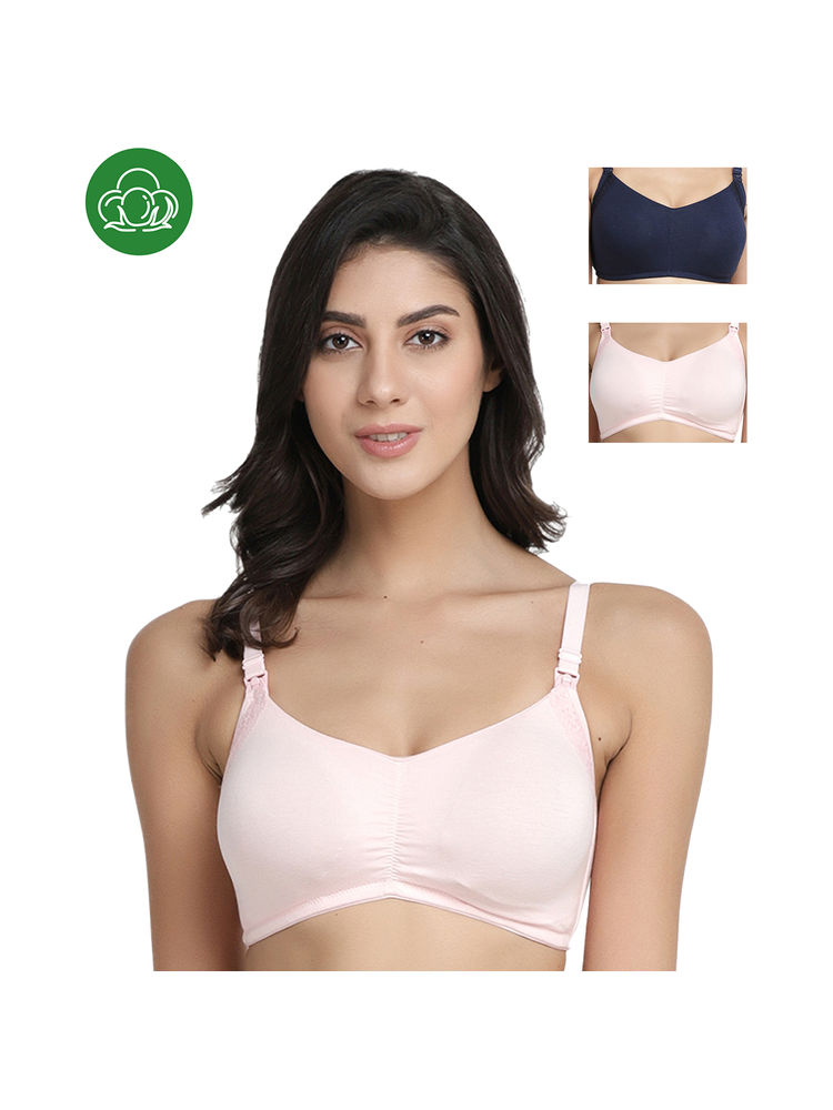 Inner Sense Organic Antimicrobial Soft Feeding Bra with Removable Pads Pack of 3 - Multi-Color-picture-29