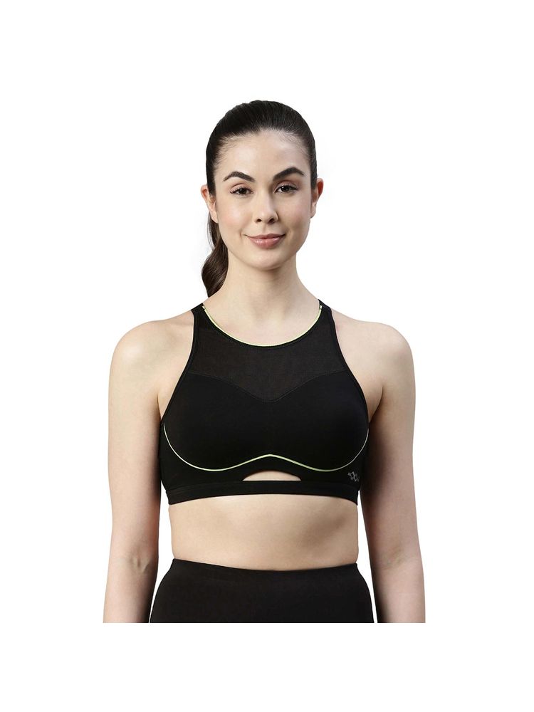 Enamor Contour Bounce Control Antimicrobial Padded Wirefree Cotton Sports Bra SB27-image-28