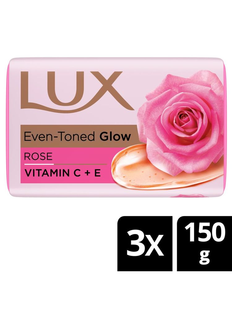 LUX Soft Glow Rose & Vitamin E Soap Bar (Pack of 3) Moisturizing Bathing Soap-picture-16