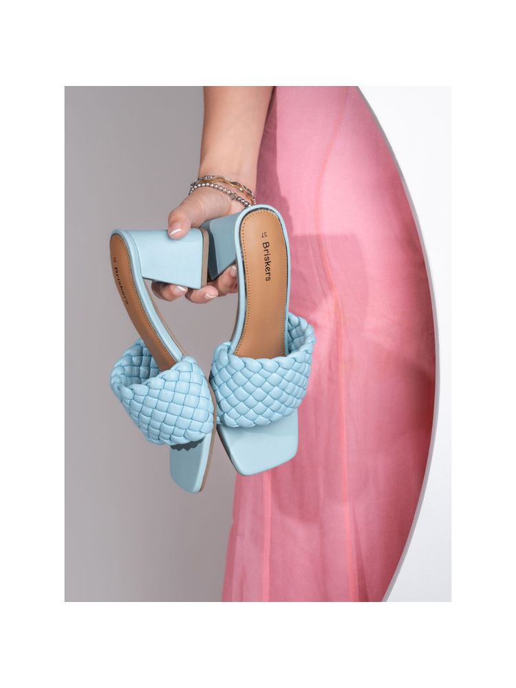 Briskers Blue Block Open Toe Sandal Heels-picture-26