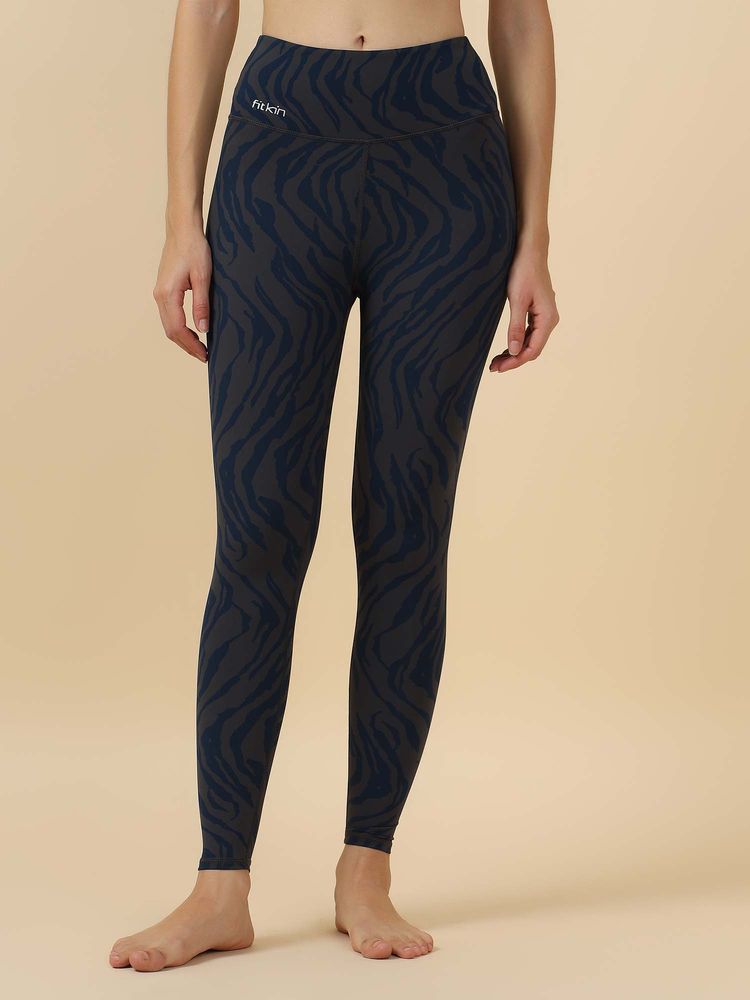 Fitkin Multi-Colour Lux Wild Flow Active Tights-picture-19