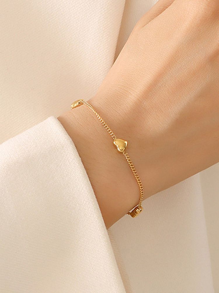 Jewels Galaxy Gold Plated Stainless Steel Anti Tarnish Heart Themed Bracelet-picture-41