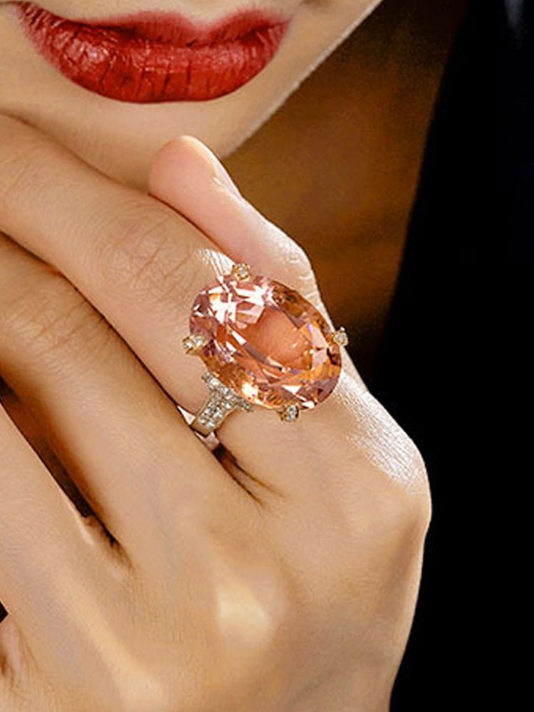 Jewels Galaxy Brown Silver Plated Crystals Stone Studded Ring-image-18
