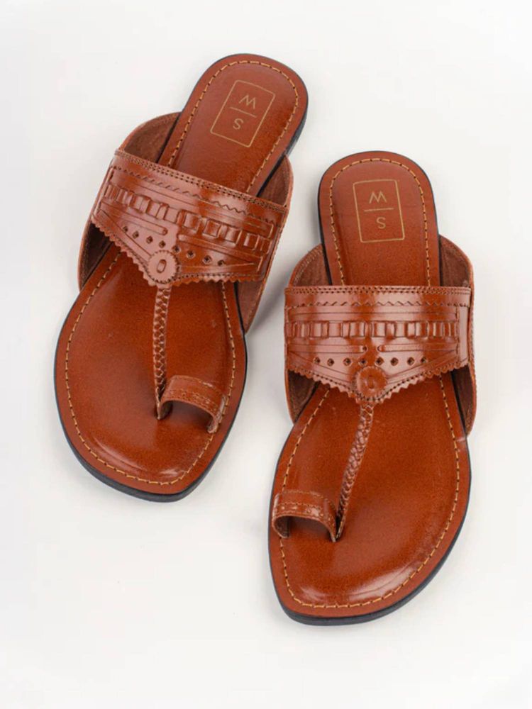 Sandalwali Women Brown Kolhapuri-picture-21