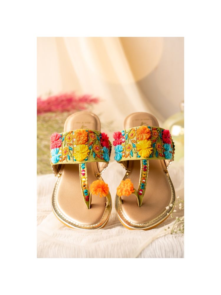 House of Vian Amira Multi-color Embellished Kolhapuris