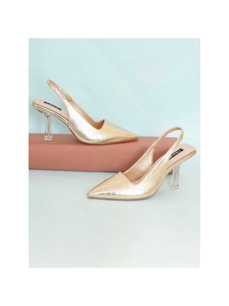 Sherrif Shoes Womens Golden Stiletto Heels Sandals-image-37