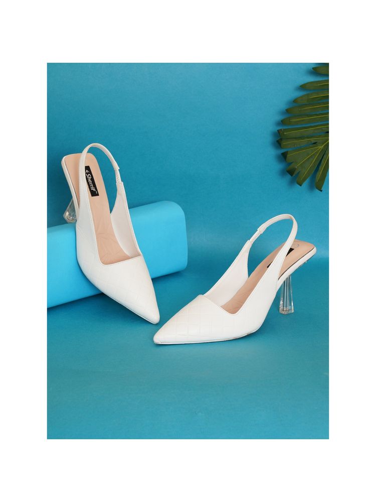 Sherrif Shoes Womens White Stiletto Heels Sandals-picture-27