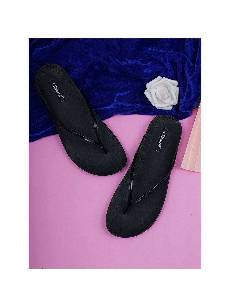 Sherrif Shoes Womens Comfortable Black Flip-flop-picture-19