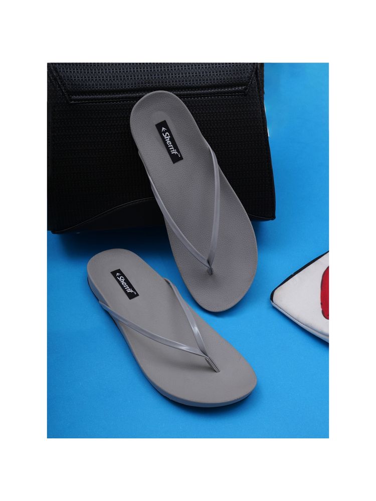 Sherrif Shoes Womens Comfortable Grey Flip-flop
