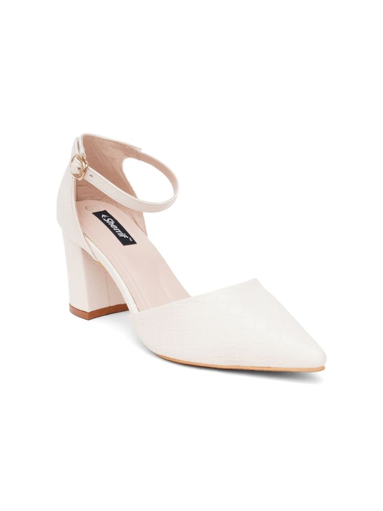 Sherrif Shoes Womens Cream Block Heel Sandals-picture-14