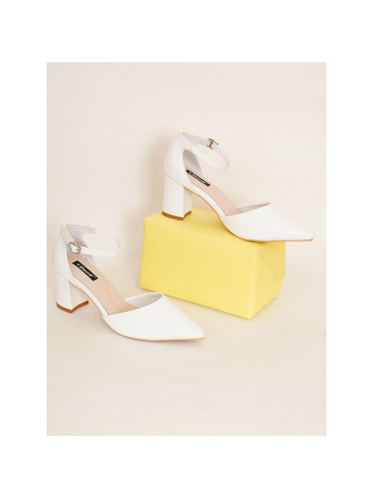 Sherrif Shoes Womens White Block Heel Sandals-image-4
