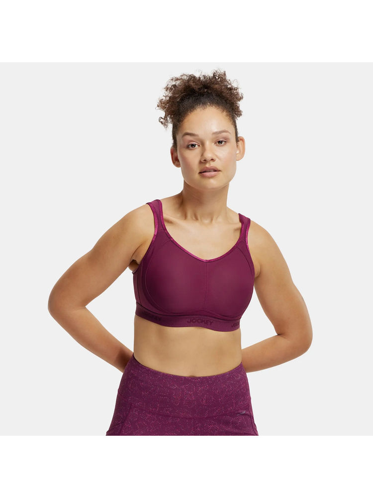 Jockey MI11 Wirefree Non Padded Microfiber Elastane Sports Bra - Grape Wine-picture-28