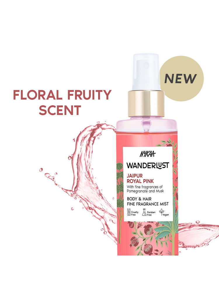 Nykaa Wanderlust Jaipur Royal Pink Floral Fruity Body & Hair Fine Fragrance Mist For Women-image-47