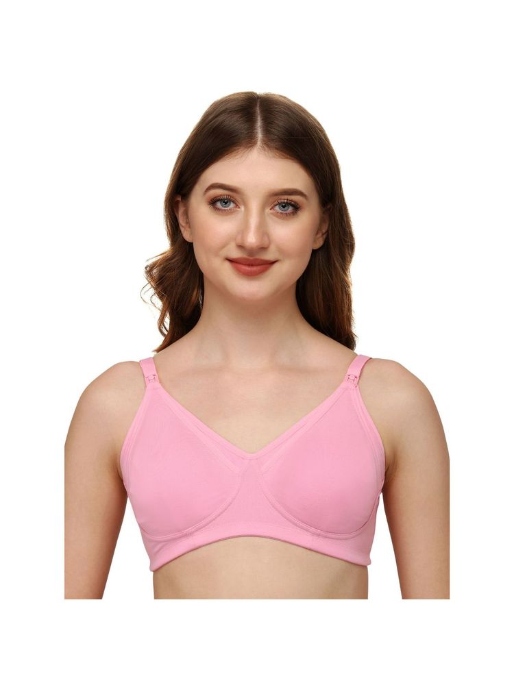 SOIE Women's Non-padded Non-wired Maternity Bra Pink-picture-24