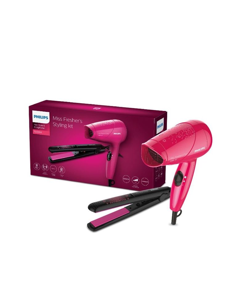 Philips Miss Fresher's Styling Kit with Straightener and Dryer (HP8643/46)