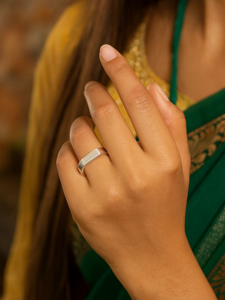 Digital Dress Room Silver-Plated Classic Simple Adjustable Elegant Finger Ring for Women-image-6