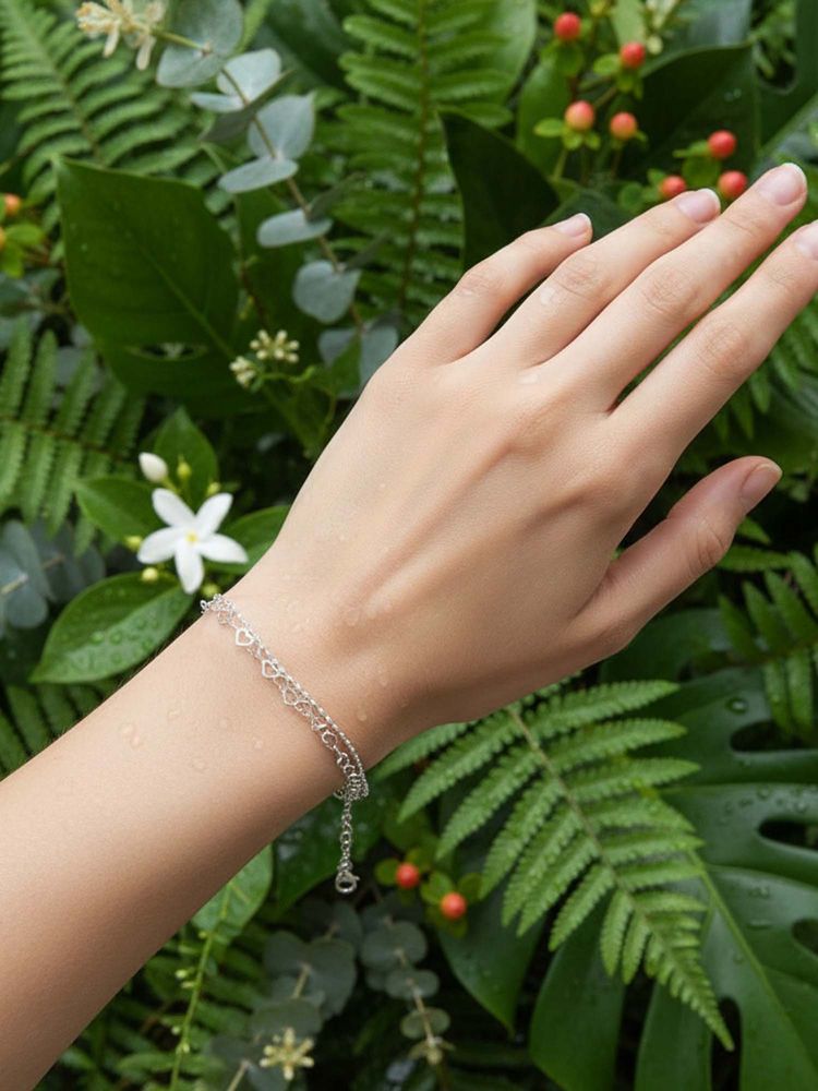 925 SILLER Pure Silver White Adjustable Bracelet-picture-45