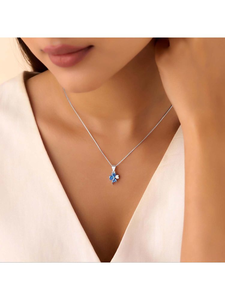 Zavya A Wish On The Sky Rhodium Plated Necklace-picture-4