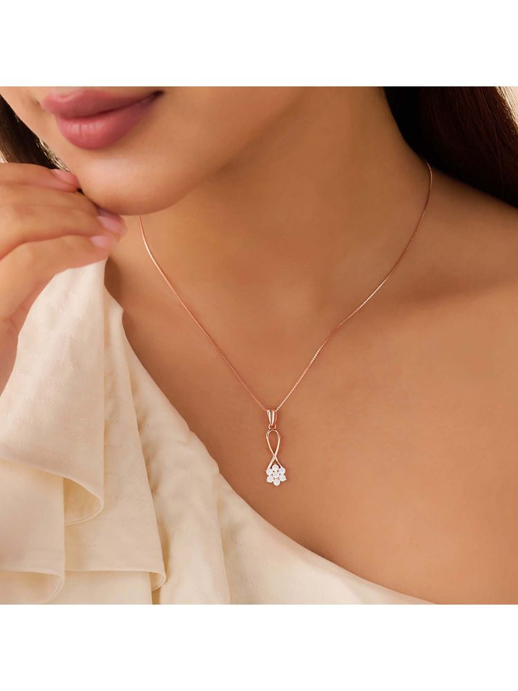 Zavya The Love Knot Bloom Rose Gold Plated Necklace-picture-45