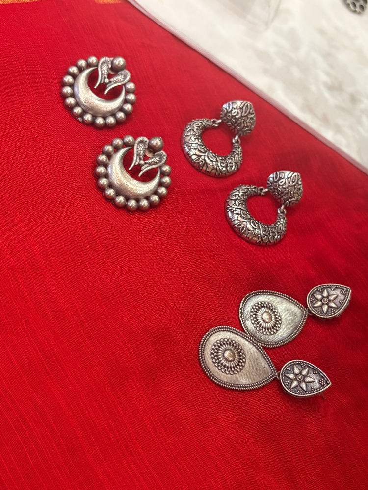 Niska Silver Royal Replica Earrings (Pack of 3)-image-36