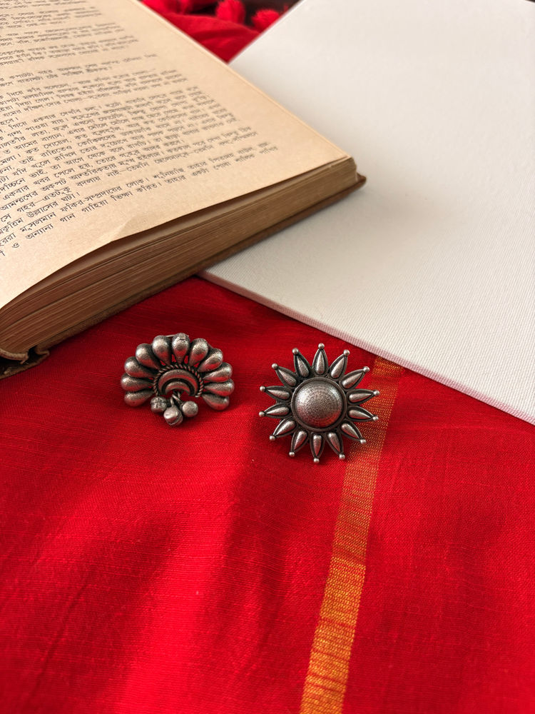 Niska Omisha Silver Oxidised Rings (Pack of 2)-picture-17