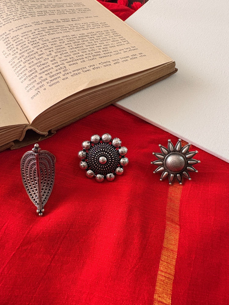 Niska Silver Anaya Mirror Rings (Pack of 3)-picture-11