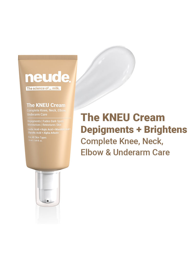 Neude Skin Knee, Neck, Elbow & Underarm Depigmentation Cream with Lactic, Kojic and Glycolic Acid