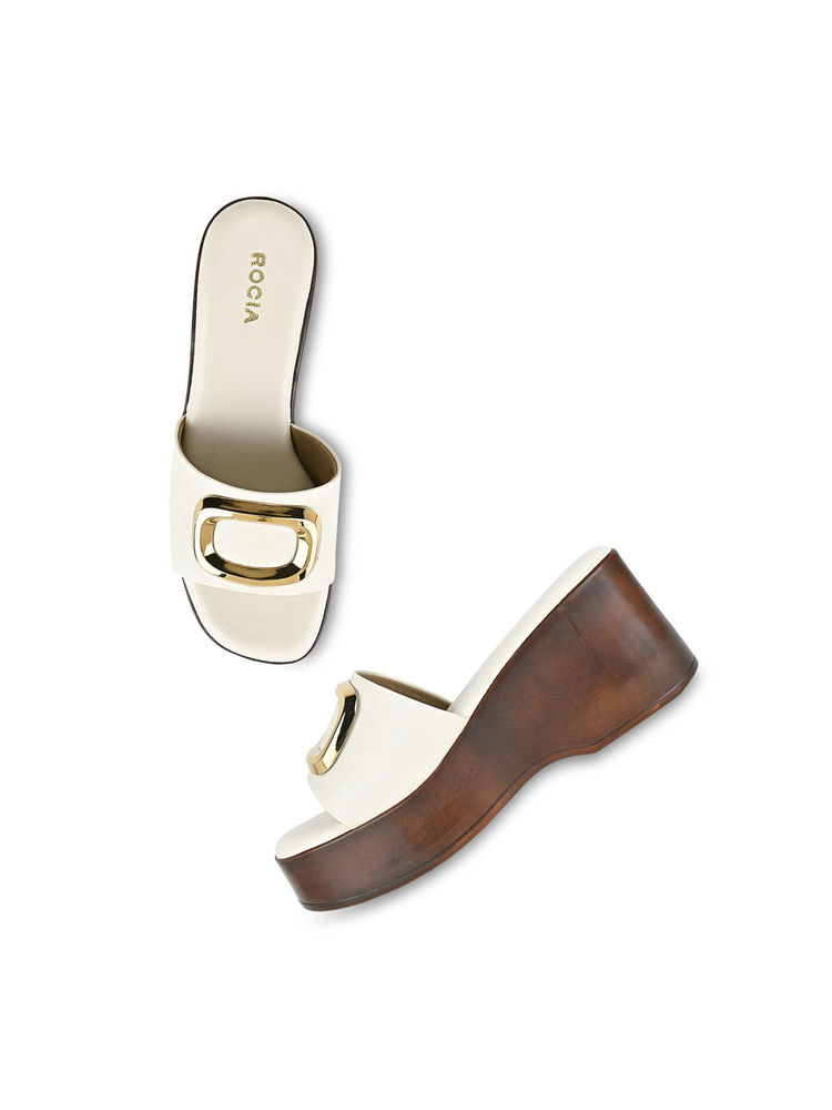 ROCIA Regal Off White Women Casual Wedges-image-8