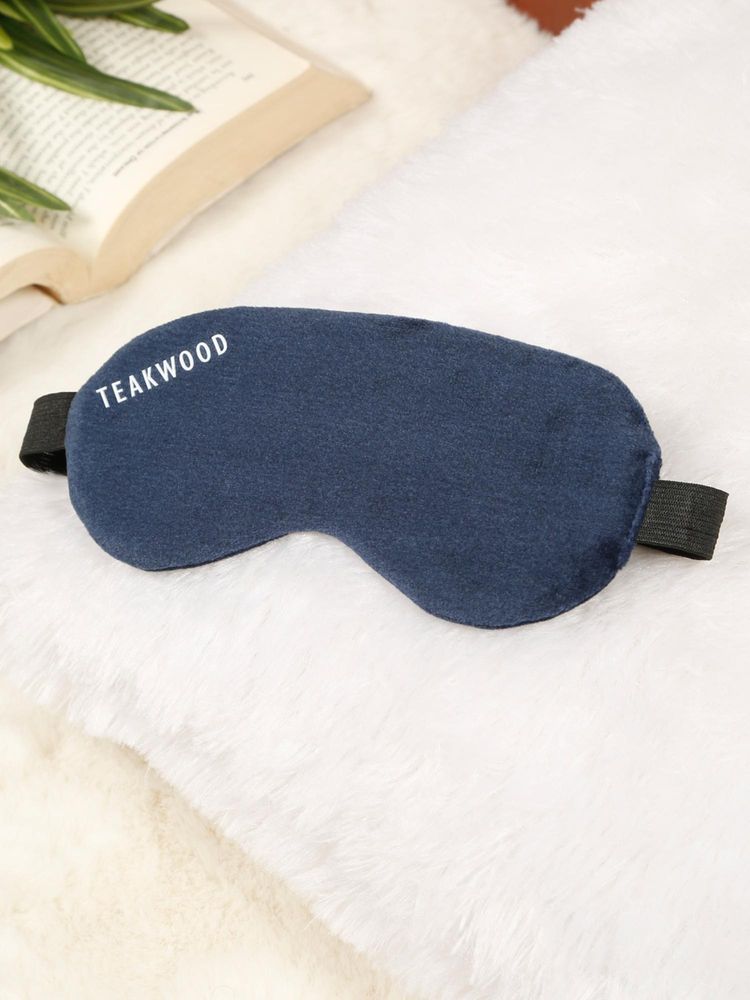 Teakwood Leathers Unisex Blue Solid Eye Mask-image-25