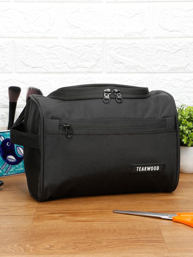 Teakwood Black Essentials Travel Toiletry Bag-image-23