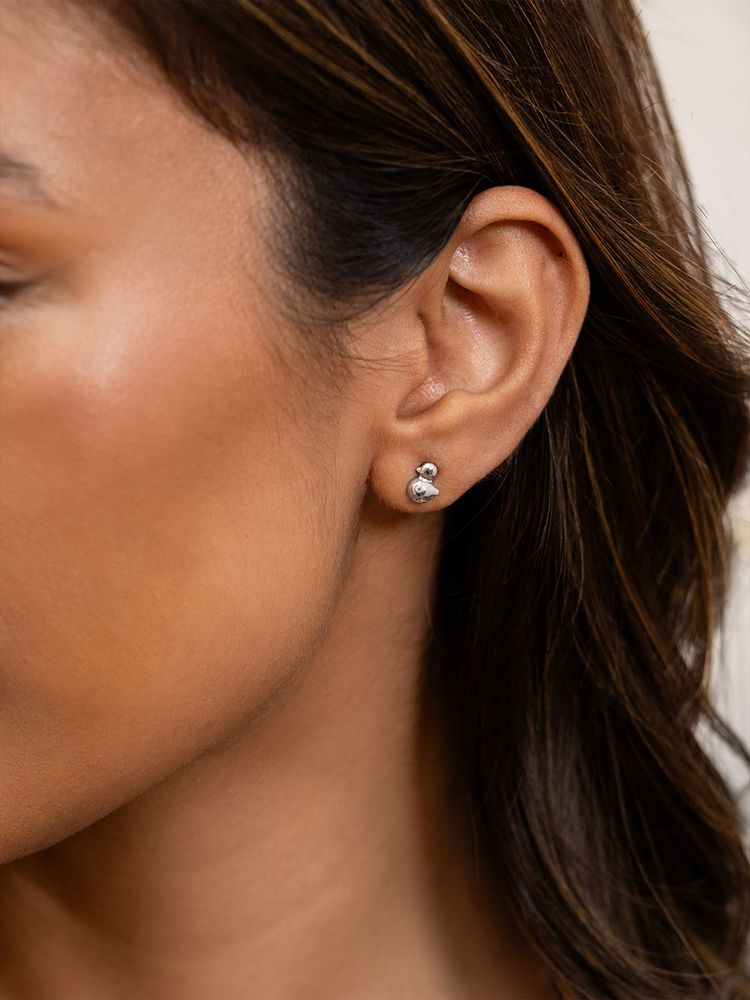 Shaya by CaratLane Lucky Duck Earrings in 925 Silver-picture-17