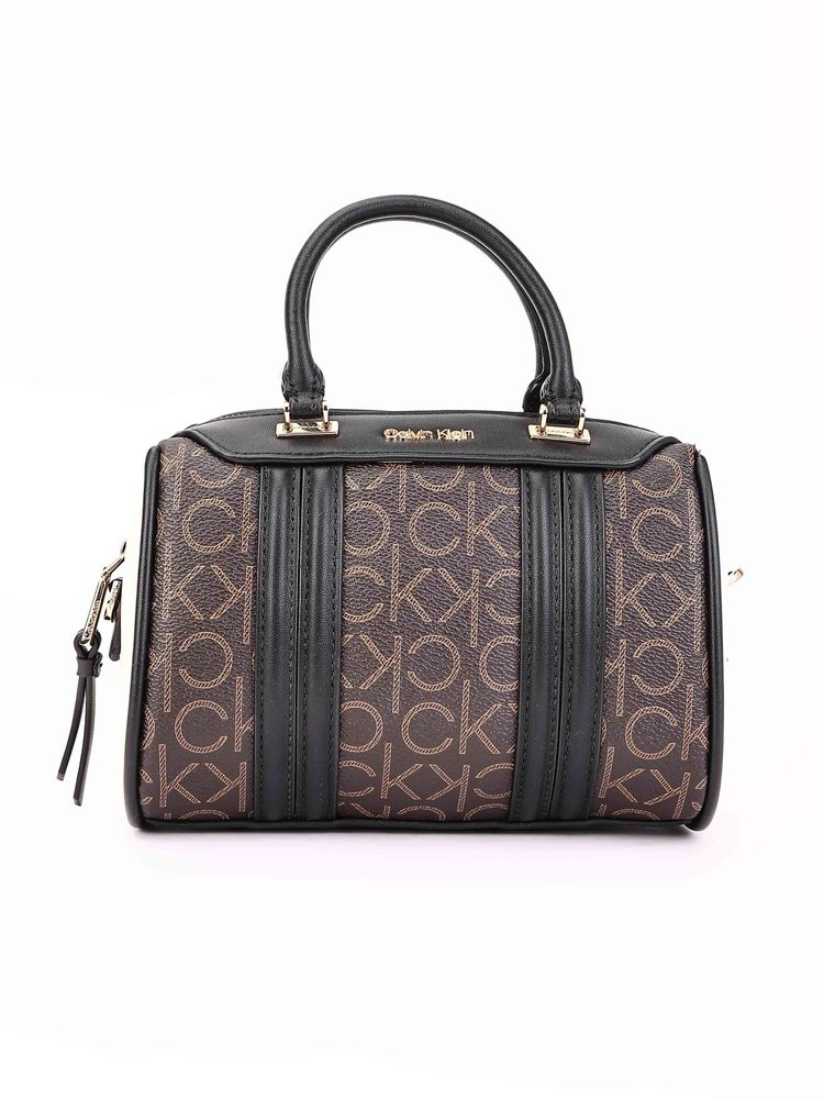 calvin klein fashion Calvin Klein Logo Brown Pvc Handbag with Detachable Strap-picture-11