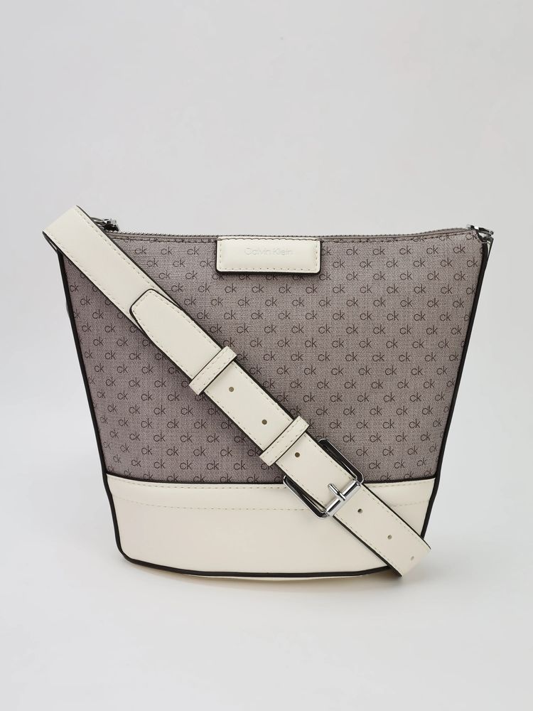 calvin klein fashion Calvin Klein Logo Beige Pvc Crossbody Bag-picture-21