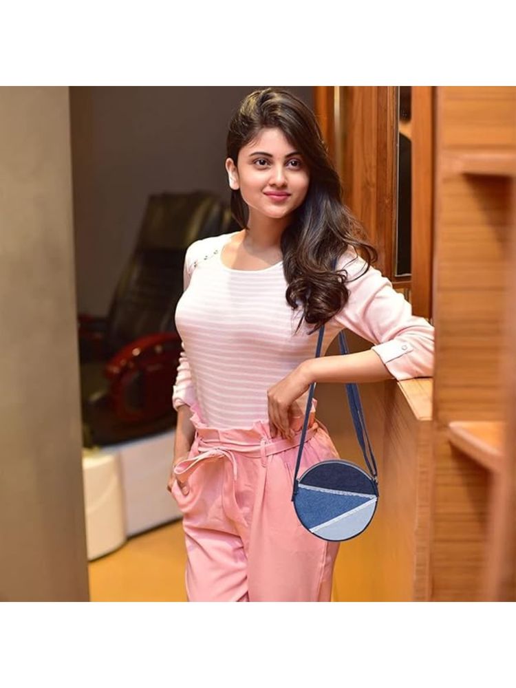 THE PURANI JEANS Denim Round Sling Bag-image-23