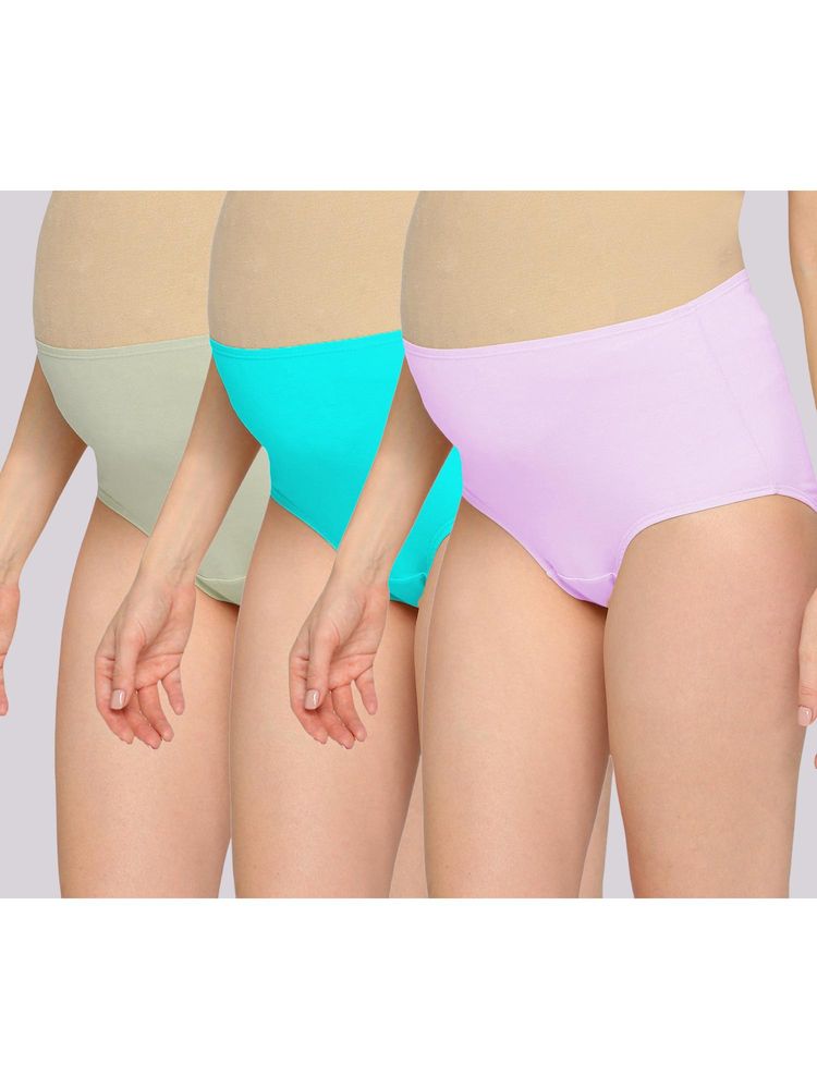 Evamomies Women Multi-Color High Waist Maternity Panties (Pack Of 3)-picture-12