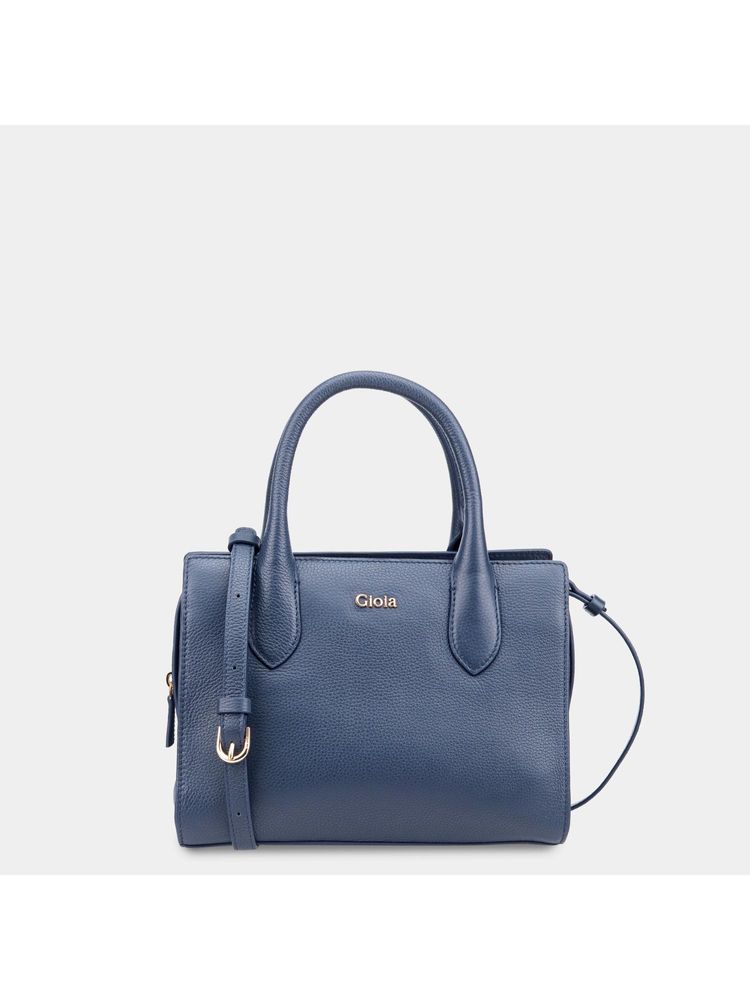 Gioia Navy Blue Bella Medium Handbag-image-12