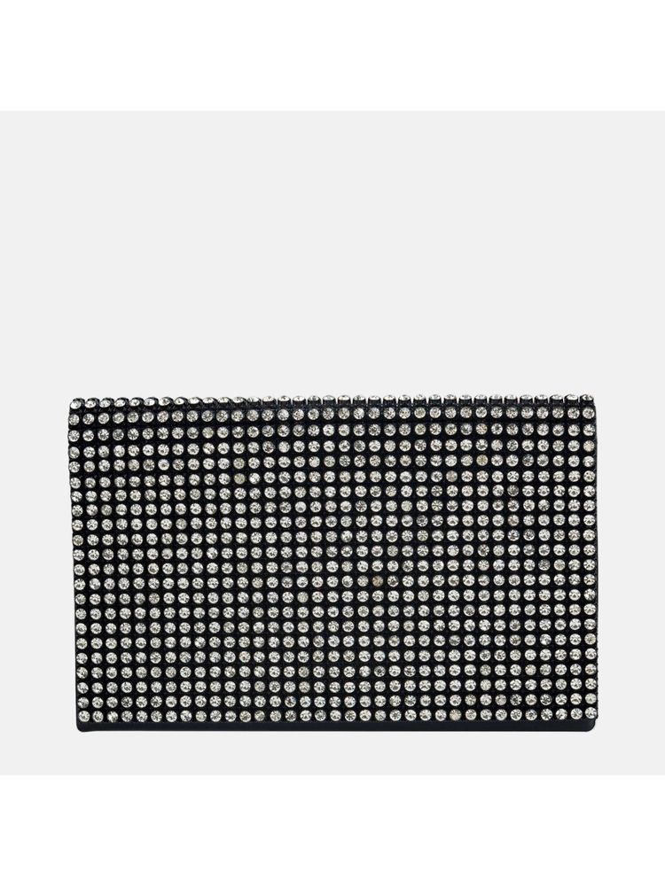 Gioia Black Lia Crystal Studded Clutch-image-43