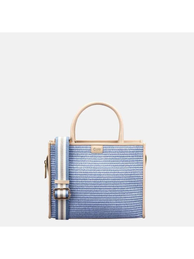 Gioia Blue Raffia Book Tote Bag-picture-13