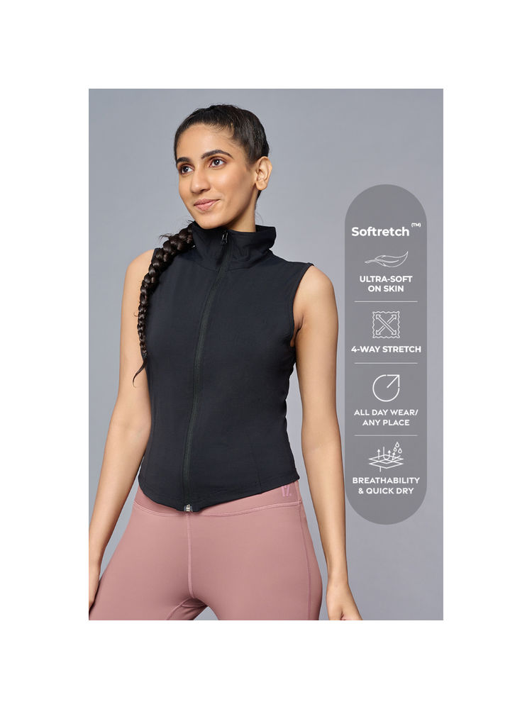 RYZ Women Enahnace Sleeveless Jacket Black-image-1