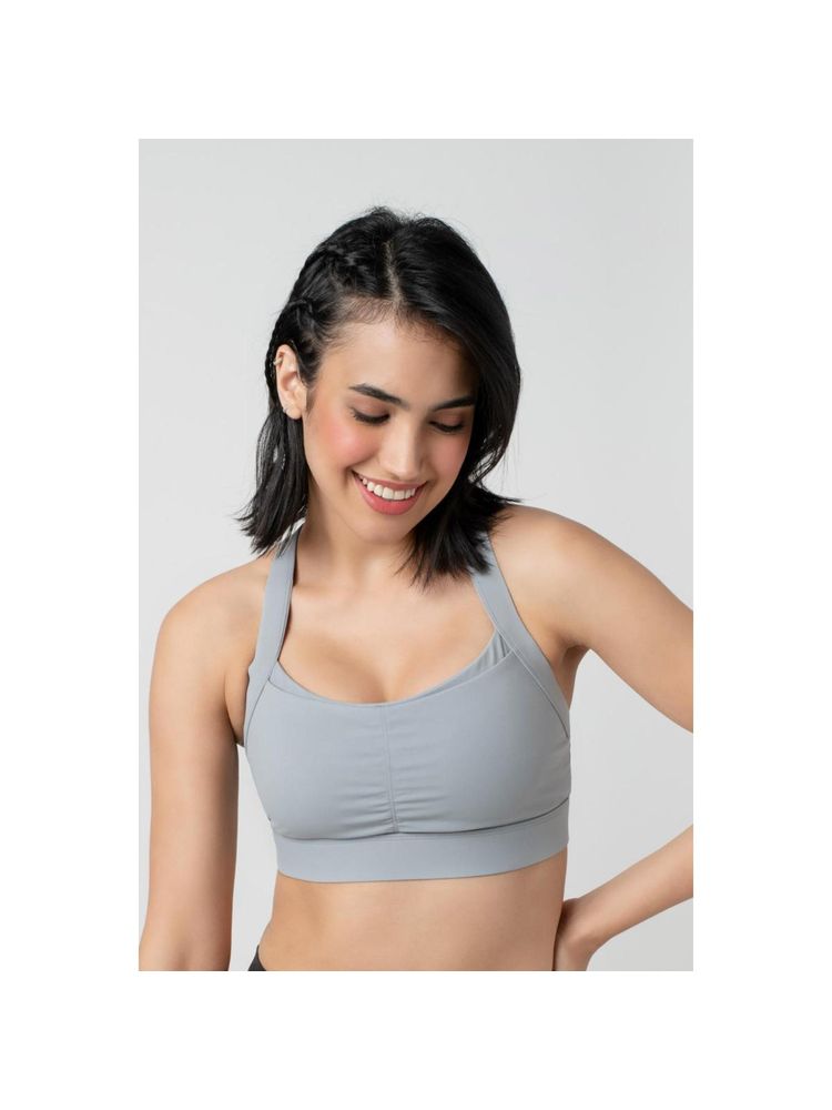 bodyline Ash Grey Crossover Strappy Back Seamless Sports Bra-picture-28