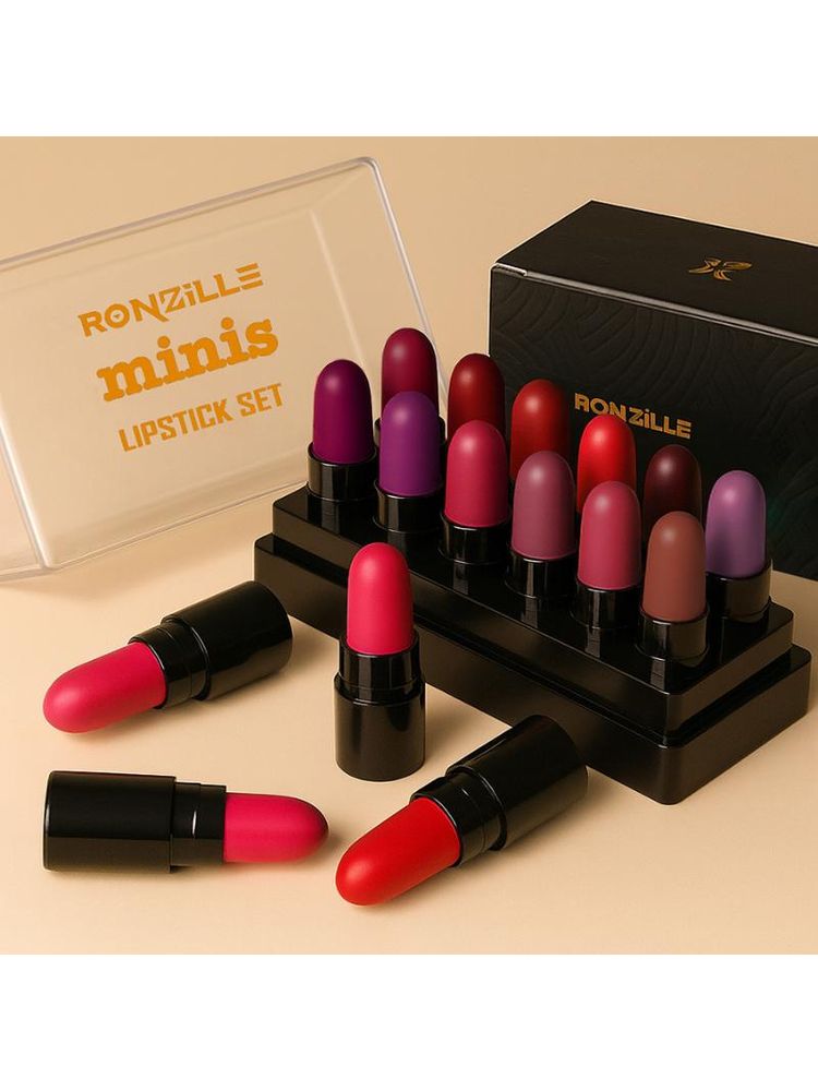 Ronzille Mini Trial Lipstick Kit - Set Of 12 Shade A-image-3