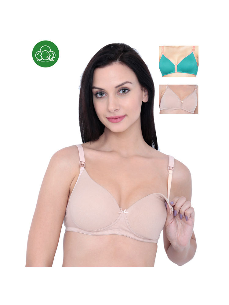 Inner Sense Organic Cotton Antimicrobial Nursing Bra Pack of 3 - Multi-Color-picture-34