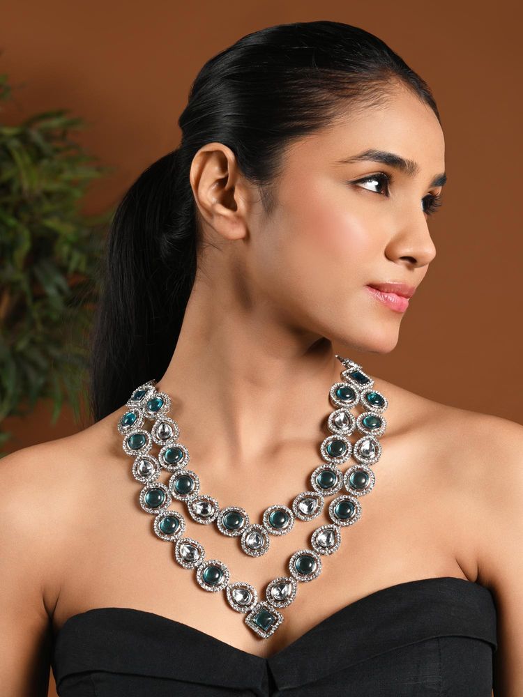 I Jewels Silver Plated Kundan Long Necklace For Women-picture-30